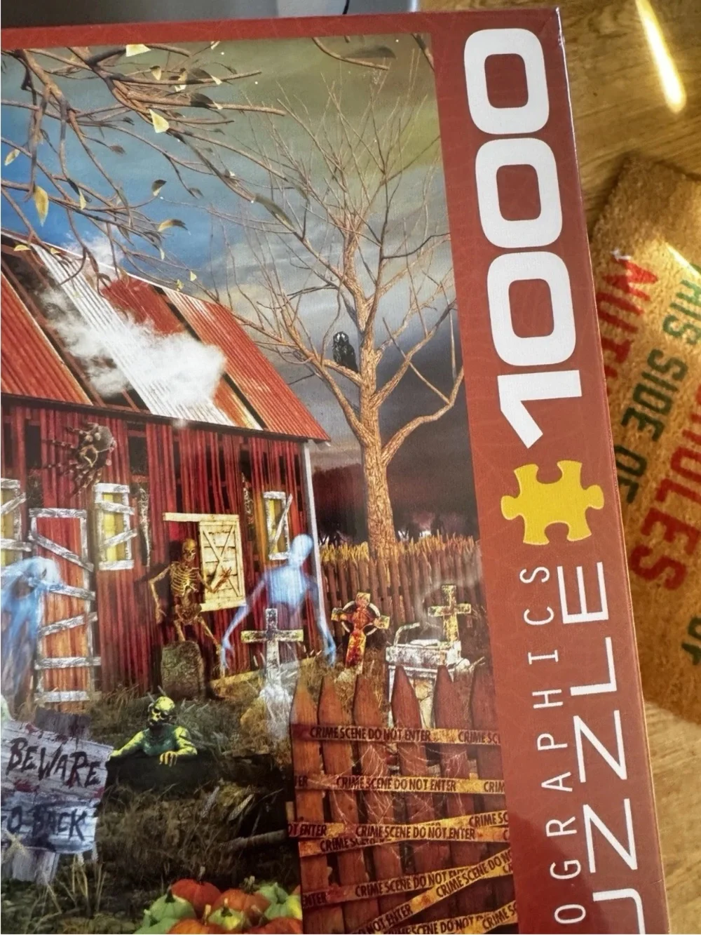 New Eurographics 1000 Piece Jigsaw PUzzle Halloween Barn Paul Normand 19x26